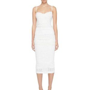 NEW | Jonathan Simkhai White Moira Bustier Midi Dress Spaghetti Strap XS - $445‎